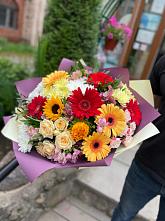 Букет цветов из:  Герберы, Ромашки, Хризантемы, Розы и Подсолнухи #REPLACE_PRED# Софрино