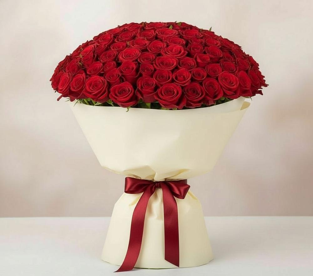 Букет 101 Красная роза Милано в Софрино