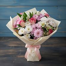 Букет цветов из:  Хризантемы, Альстромерии и Розы #REPLACE_PRED# Софрино