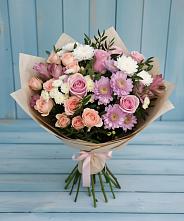 Букет цветов из:  Хризантемы, Розы и Альстромерии в Софрино