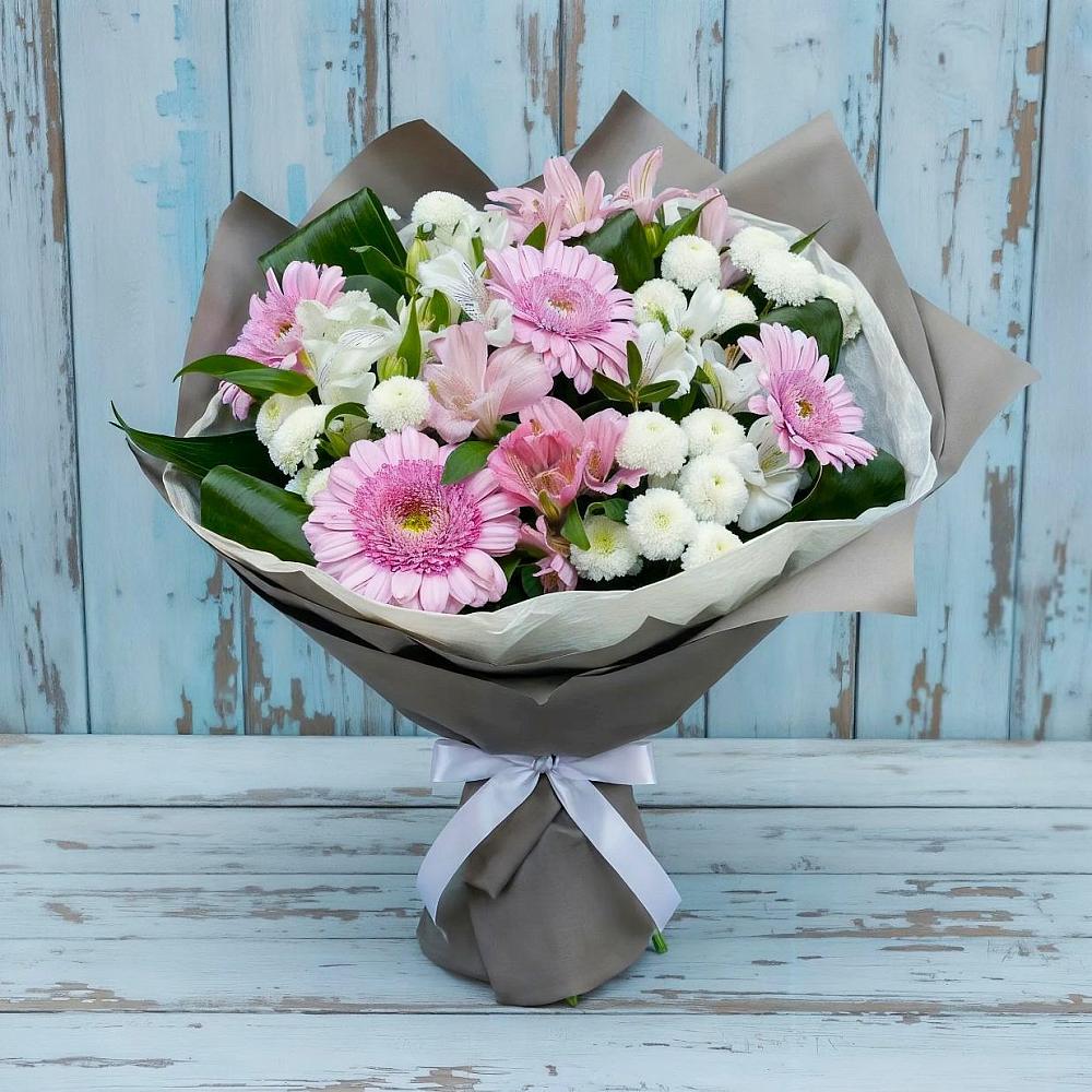 Букет цветов из: Герберы, Альстромерии и Хризантемы в Софрино