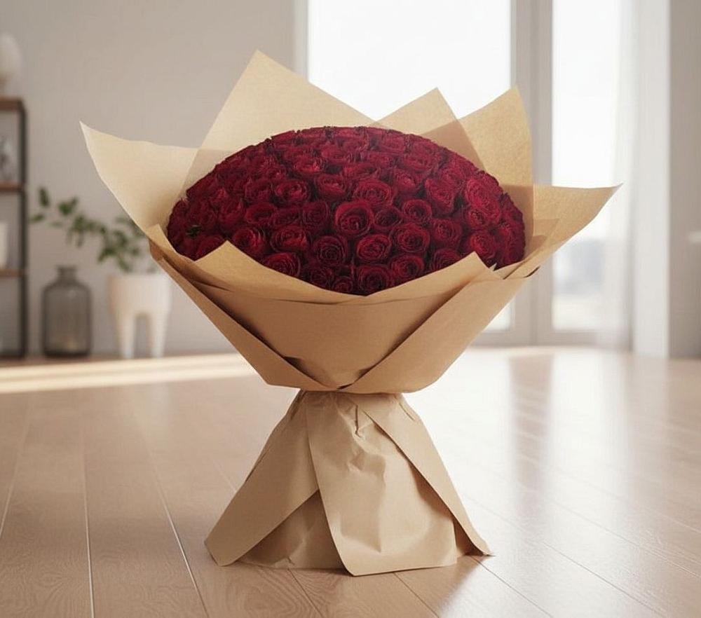 Букет 101 Красная роза в Софрино