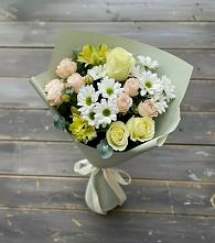 Букет цветов из:  Альстромерии, Розы и Хризантемы в Софрино